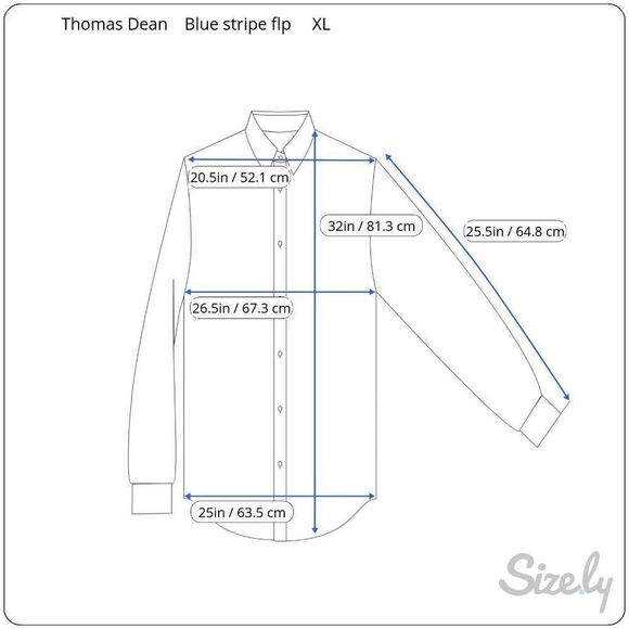 Thomas Dean Stripe Shirt Flip Cuff XL Blue Black - Picture 7 of 7